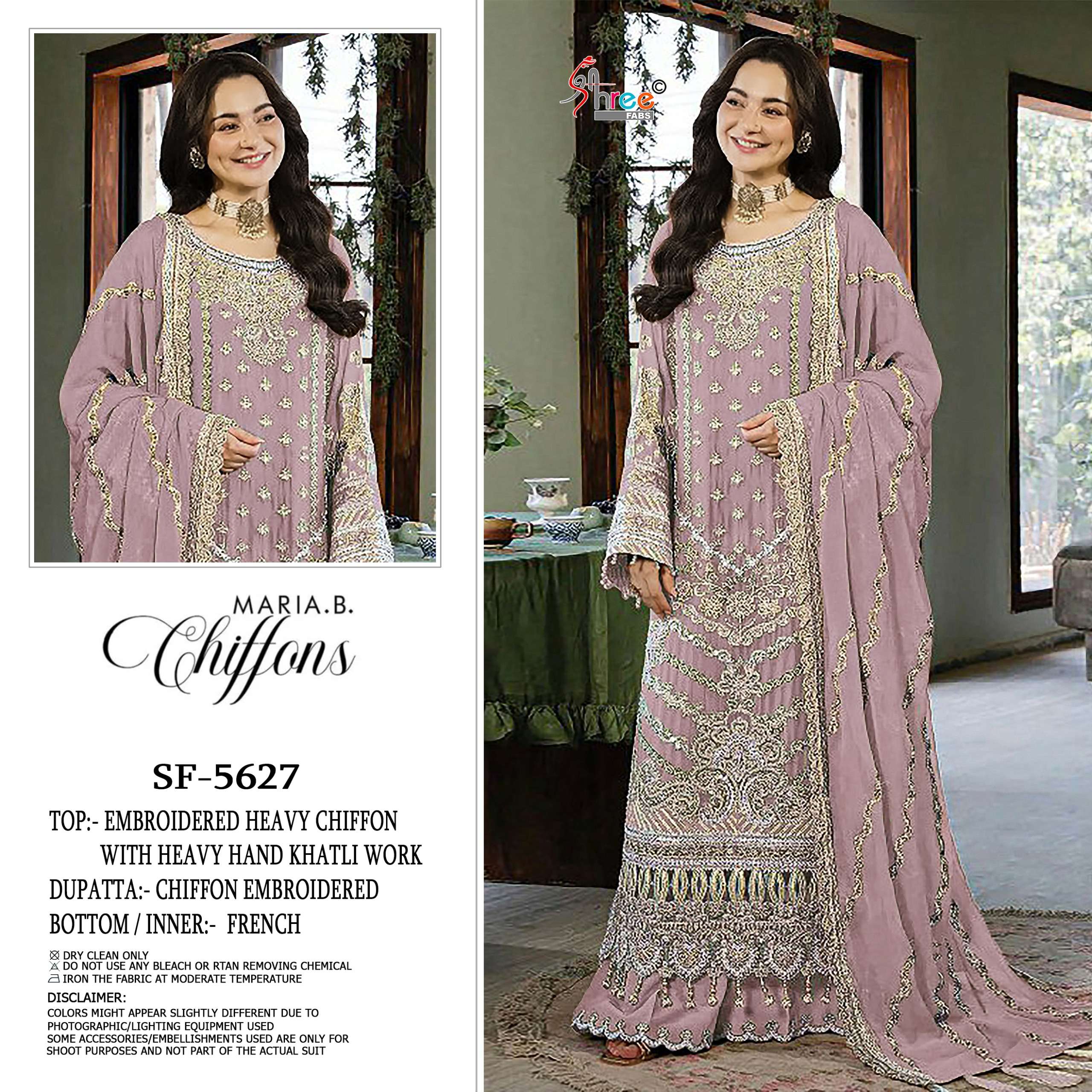 SHREE FABS SF 5627 COLOR CHIFFON EMBROIDERY PAKISTANI OUTFIT UNSTITCH SET DEALER